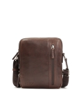 Brown leather crossbody bag ARSENE