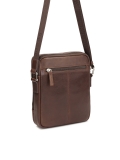 Brown leather crossbody bag ARSENE