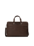Large brown leather hand bag with aged effect ENRICO