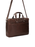 Large brown leather hand bag with aged effect ENRICO