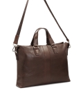 Brown leather bag with hand grips  IGNACE