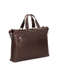 Brown leather bag with hand grips  IGNACE