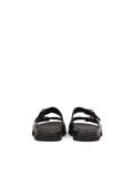 Black leather slides with two straps  JEFFERSON