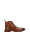Brown boots with zipper and lacing LETO