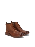 Brown boots with zipper and lacing LETO