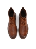 Brown boots with zipper and lacing LETO