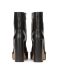 Leather black boots with platform and post heel AUBREY