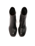 Leather black boots with platform and post heel AUBREY