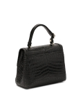 Black embossed leather bag LEAN