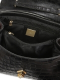 Black embossed leather bag LEAN