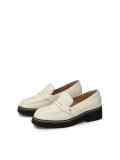Off-white leather loafers with black sole IVETTE