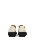 Off-white leather loafers with black sole IVETTE