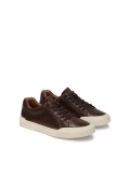 Brown leather men's sneakers RAFAC