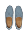 Blue men's leather moccasins TYODOR