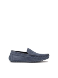 Blue suede moccasins on a studded rubber sole  TYODOR
