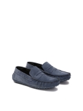 Blue suede moccasins on a studded rubber sole  TYODOR