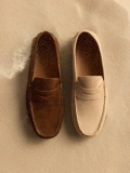 Brown suede moccasins on a comfortable sole  TYODOR 