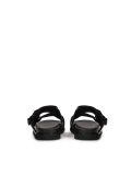 Mens' leather slides in black color  LUDVIC