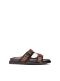 Brown leather slides LUDVIC