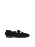 Black suede loafers with metal embellishment HONORINE