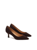 Classic brown suede pumps STONE