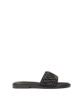 Black leather slides with crinkle strap JOVITE