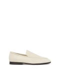 White leather loafers with black sole CARMEN