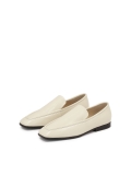 White leather loafers with black sole CARMEN