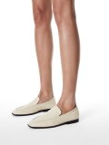 White leather loafers with black sole CARMEN