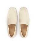 White leather loafers with black sole CARMEN