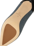 Denim fabric and leather pumps CHANTEL
