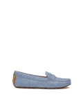 Blue denim fabric moccasins APRICOT