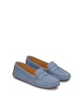 Blue denim fabric moccasins APRICOT