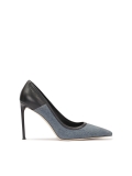 Blue-black combined material pumps NAOMI