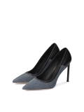 Blue-black combined material pumps NAOMI