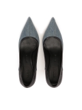 Blue-black combined material pumps NAOMI