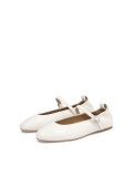 White leather ballerinas with strap  LETICIA