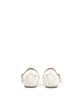 White leather ballerinas with strap  LETICIA