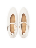 White leather ballerinas with strap  LETICIA