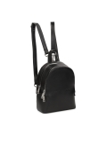 Small black rigid leather backpack BRYCE