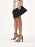 Black clutch bag with quilted pattern EVENING