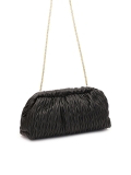 Black clutch bag with quilted pattern EVENING