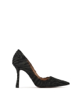 Zebra pattern leather pumps with bristles SIMONNE