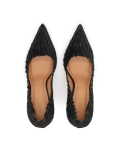 Zebra pattern leather pumps with bristles SIMONNE