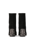 Stretch fabric boots with an embellished heel ERIKA