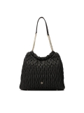Black quilted bag-shaped handbag  SOLENE