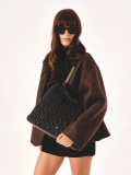 Black quilted bag-shaped handbag  SOLENE