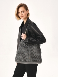 Quilted gray handbag with long handles  SOLENE