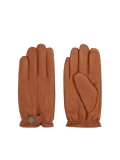 Brown leather gloves with touch screen function CLEMENT 