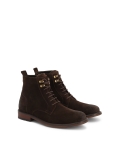 Brown suede boots with metal grommets  LUSSAK